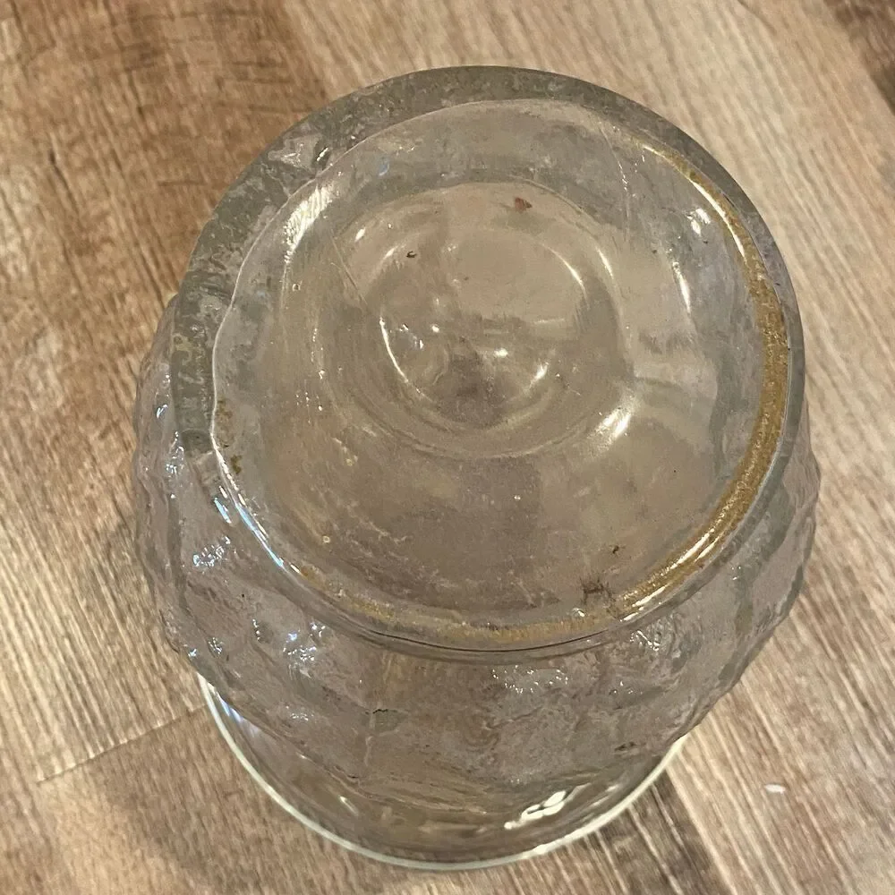 Vintage Large Vase Clear Crinkle Glass 8”
